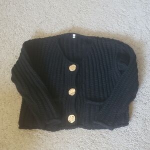 Black Chunky Knit Sweater